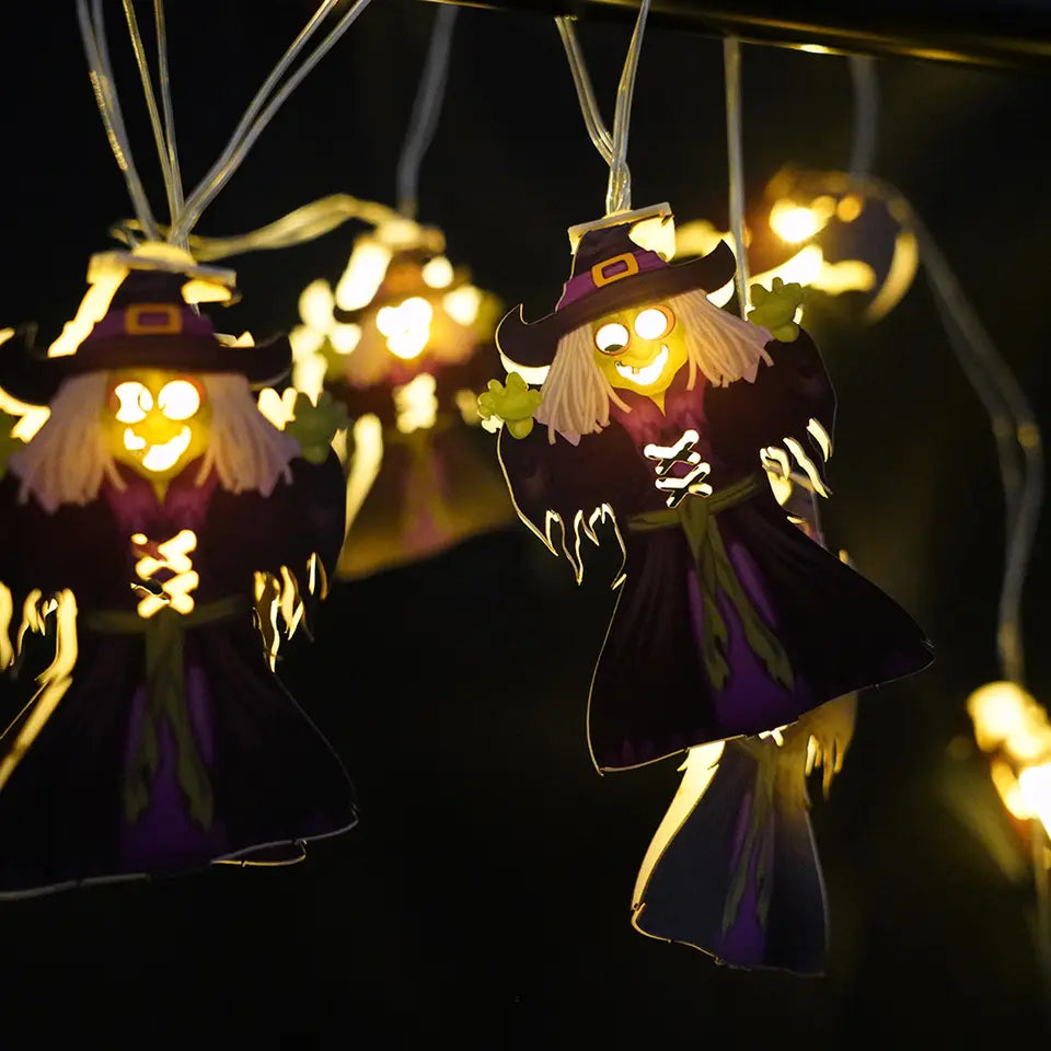 Spooktacular Halloween Party Decoration: Illuminate the Night with the Pumpkin Witch Skull
