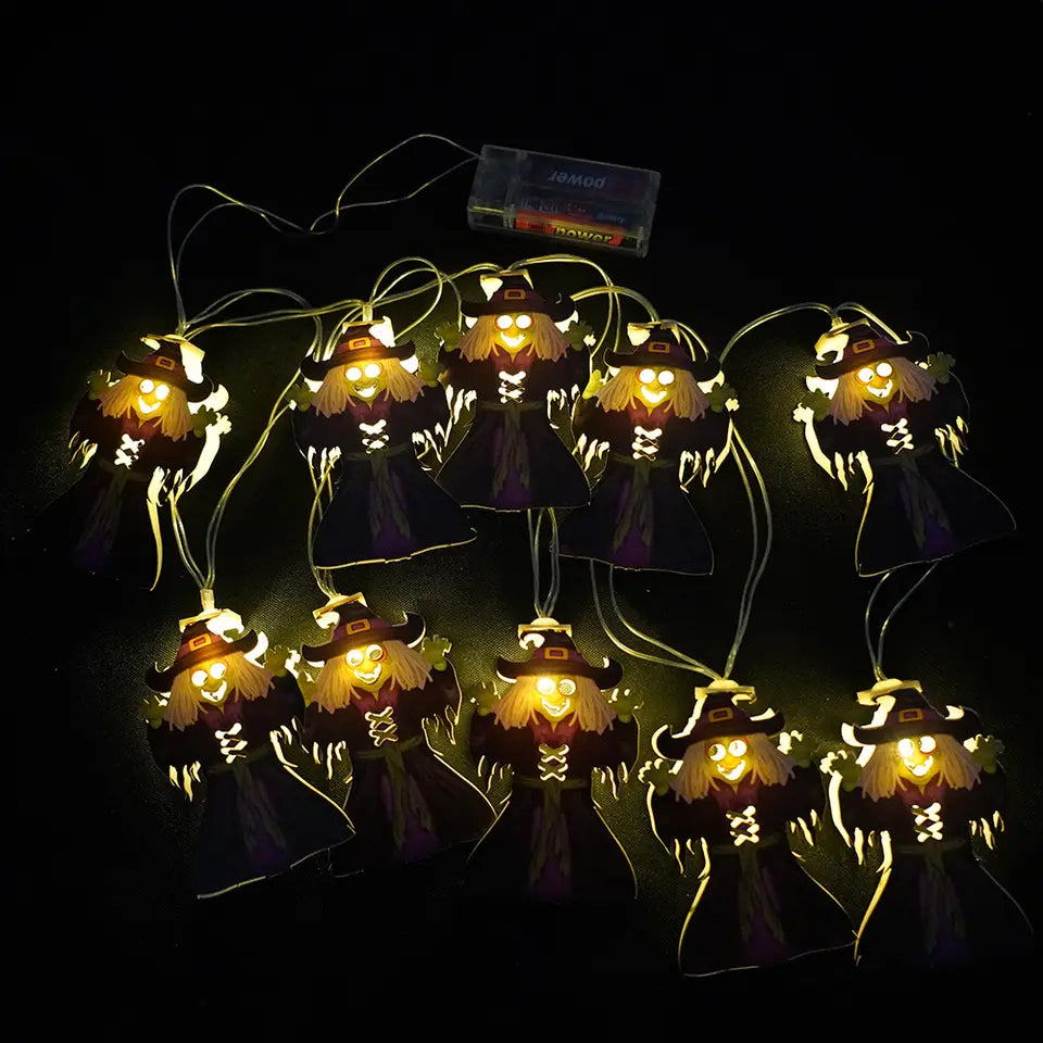 Spooktacular Halloween Party Decoration: Illuminate the Night with the Pumpkin Witch Skull