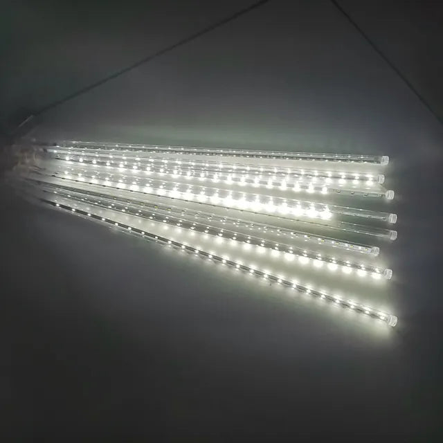 Outdoor Shower Rain LED String Lights, Hanging Lights, 8 Tube Lights, Home Decor Gifts, Seasonal Decor