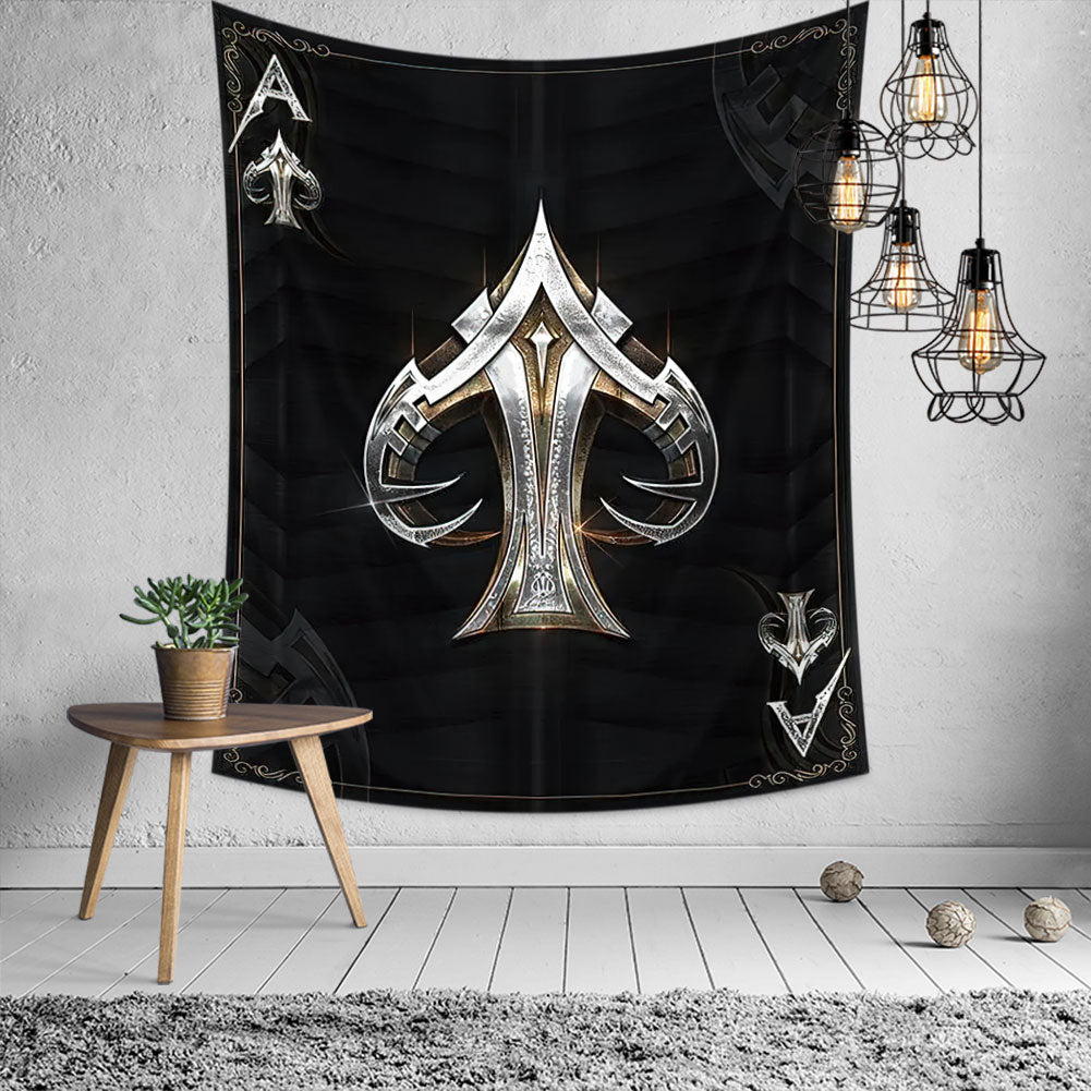 Ace of Spades Tapestry, Wall Hanging, Ace Of Spades Card, Playing Cards, Living Room Bedroom Decor, Housewarming Gift