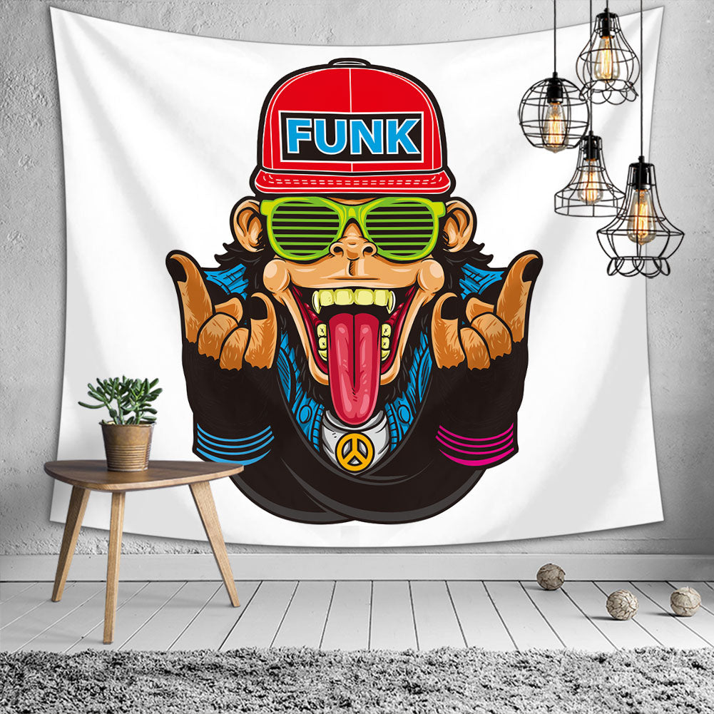 Monkey Funky Tapestry, Funky Wall Hanging Tapestry, Animal Art, Modern Wall Decor, Living Room Bedroom Wall Hanging