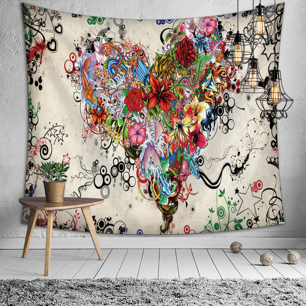 Purity of Heart Tapestry, Symbol of LOVE Wall Hanging Majestic Tapestry, Wall Art Home Decorations Living Room Decor Bedroom Dorm Gift