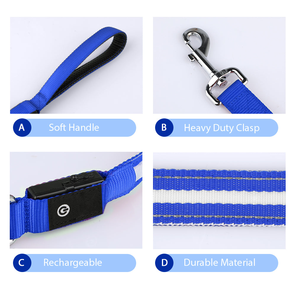 Dotted LED Flashing Dog Leash, Traction Rope, Best Seller Pet Leash, High Quality Pet Accessory, USB Rechargeable