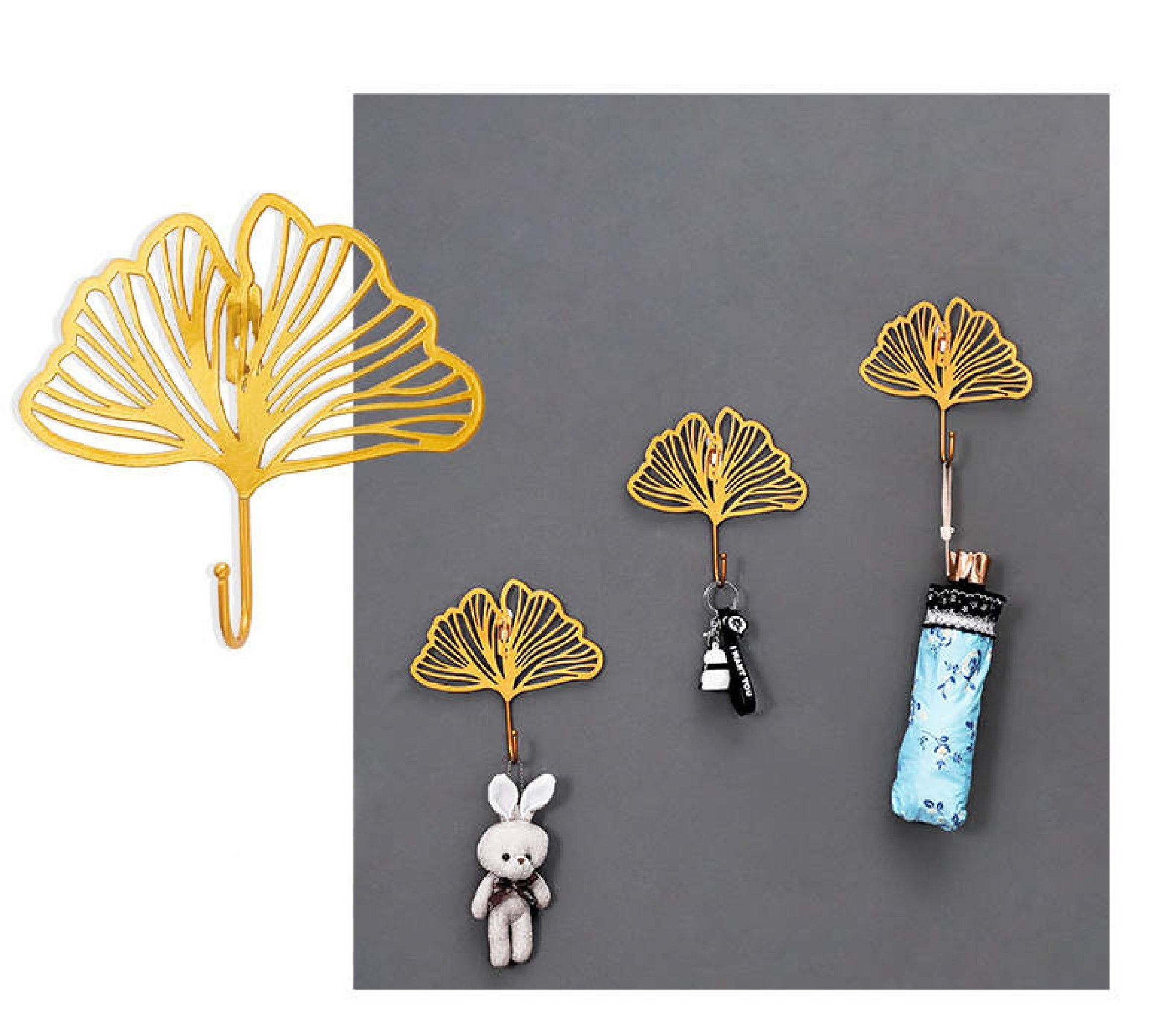 Leaf Metal Wall Hook (Set of 3), Modern Wall Hook, Unique Hooks For Wall Mounted, Towel Rack, Coat Rack, Hat Rack, Coat Hanger, Towel Hanger