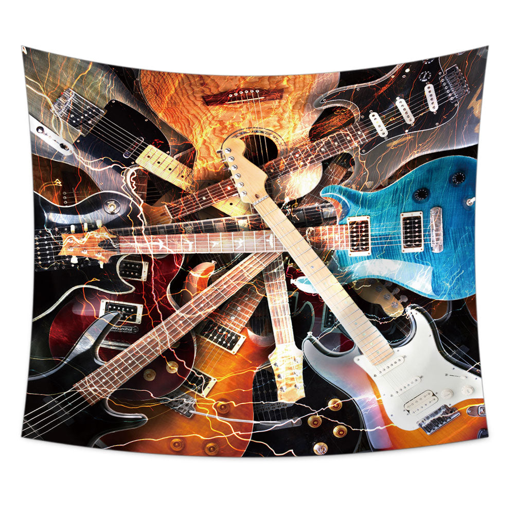 3D Guitar Tapestry, Wall Art Decor, Music Art, Guitarist Musician Tapestry, Kids Room Decor, Wall Tapestry Art