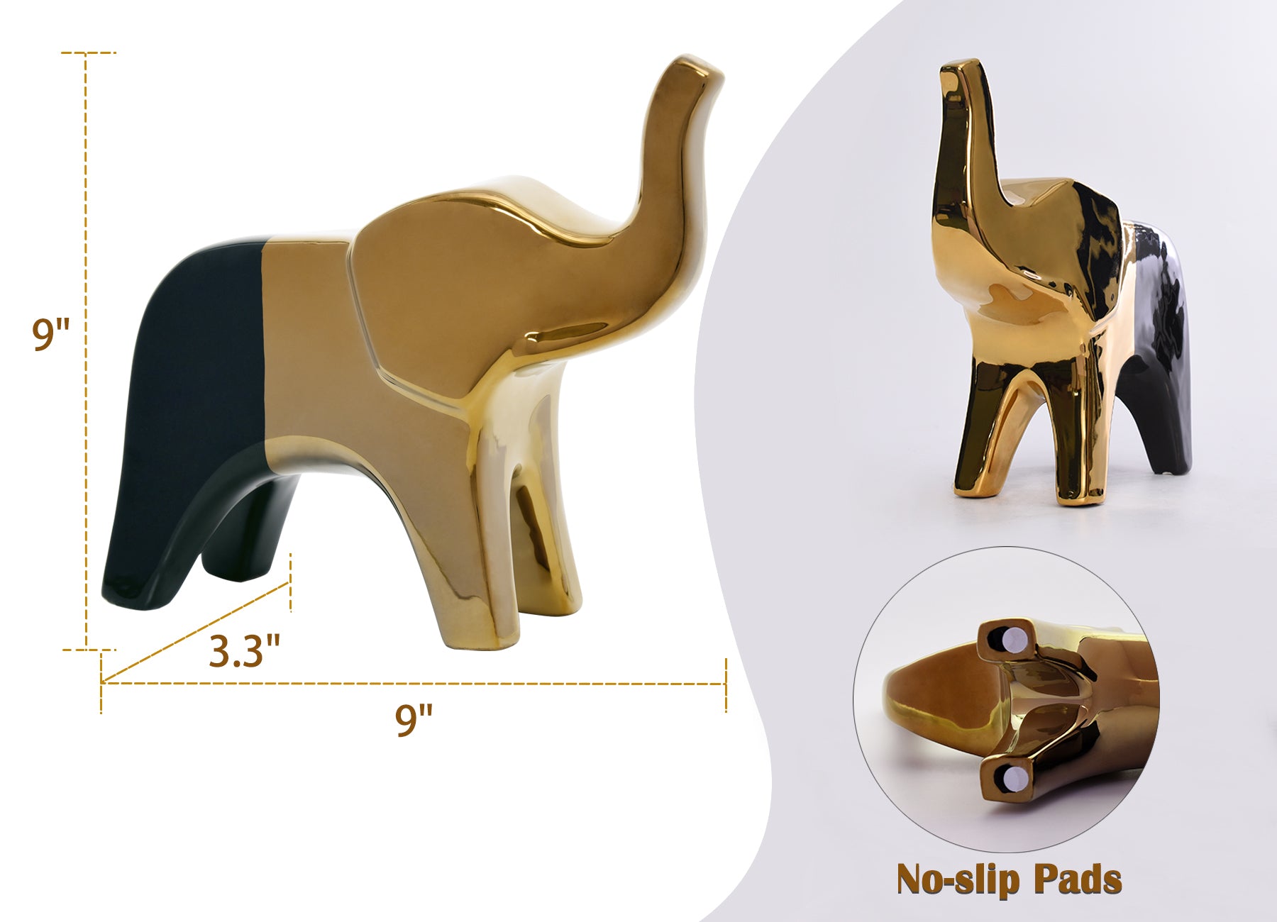 Set of 2, Ceramic Elephant Sculpture Figurine, Handmade Figurine, Modern Luxury Decorative Tabletop, Housewarming Gift