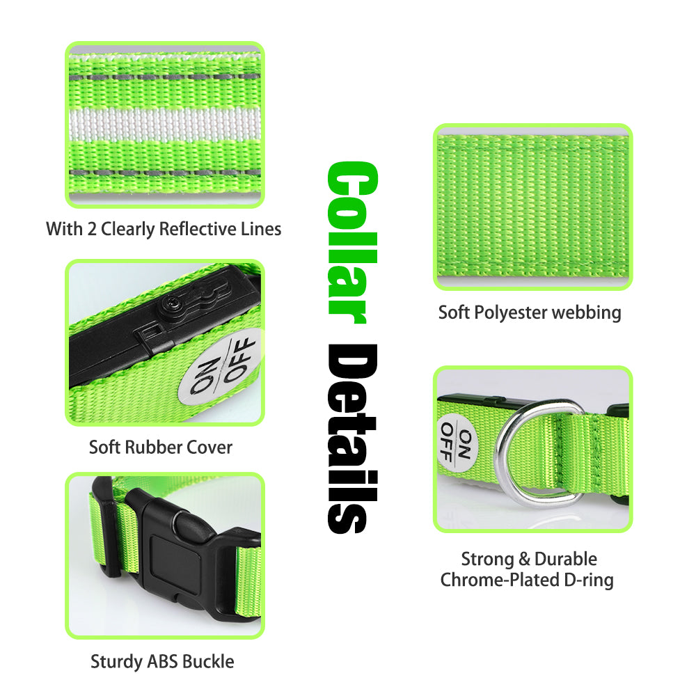 Dotted LED Flashing Dog Collar, Traction Collar, Best Seller Pet Collar, High Quality Pet Accessory, USB Rechargeable.