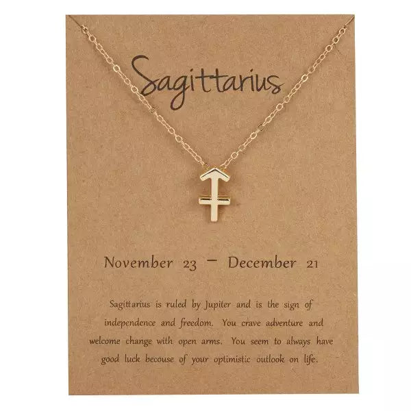 Zodiac Necklace, Gold Plated Jewelry, Astrology Necklace, Scorpio, Capricorn, Gemini, Cancer Pendant Necklace, Personalized Gifts for Women