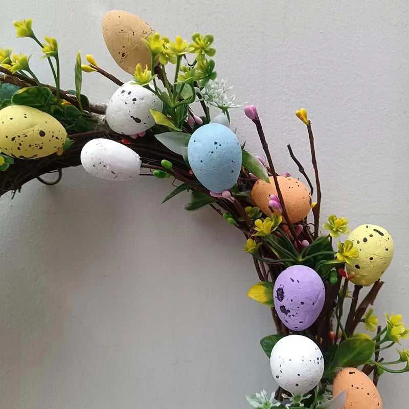 Easter Egg Wreath, Easter Door Wreath, Spring Wreath, Summer Wreath, Outdoor Easter Decorations, Easter Egg Garland