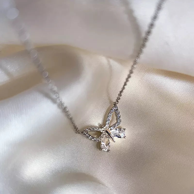 Butterfly Necklace, Choker Necklaces, Delicate, Dainty, Charm, Birthday, Rose Gold, Silver, Gold Necklace, Gift for Her