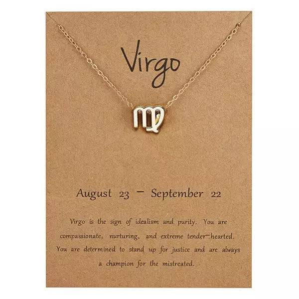 Zodiac Necklace, Gold Plated Jewelry, Astrology Necklace, Scorpio, Capricorn, Gemini, Cancer Pendant Necklace, Personalized Gifts for Women