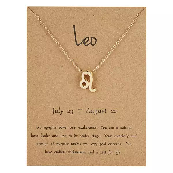 Zodiac Necklace, Gold Plated Jewelry, Astrology Necklace, Scorpio, Capricorn, Gemini, Cancer Pendant Necklace, Personalized Gifts for Women