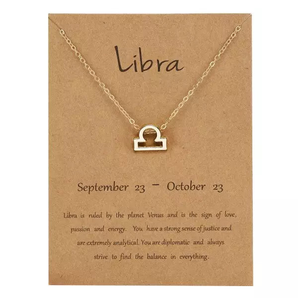 Zodiac Necklace, Gold Plated Jewelry, Astrology Necklace, Scorpio, Capricorn, Gemini, Cancer Pendant Necklace, Personalized Gifts for Women