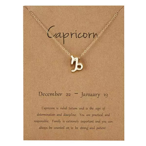 Zodiac Necklace, Gold Plated Jewelry, Astrology Necklace, Scorpio, Capricorn, Gemini, Cancer Pendant Necklace, Personalized Gifts for Women