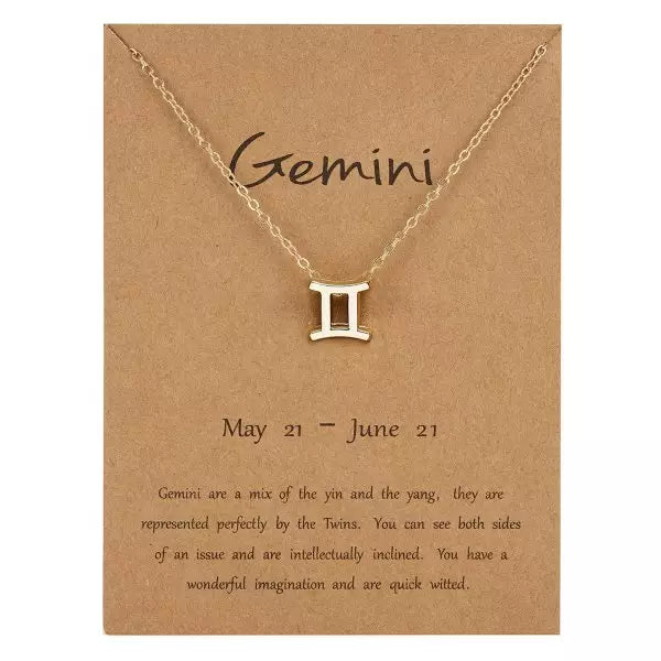 Zodiac Necklace, Gold Plated Jewelry, Astrology Necklace, Scorpio, Capricorn, Gemini, Cancer Pendant Necklace, Personalized Gifts for Women
