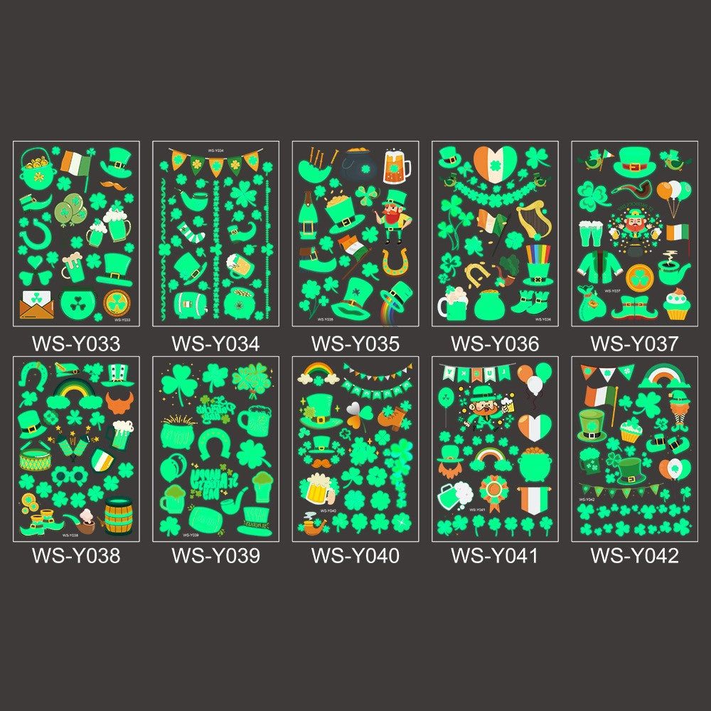 20-Tattoo Sheets St Patricks Day Temporary Tattoos Groovy Leprechaun Tattoo Shamrock Supplies Irish Party St Patty's Day