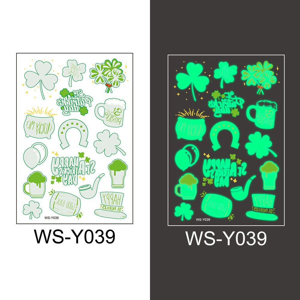 20-Tattoo Sheets St Patricks Day Temporary Tattoos Groovy Leprechaun Tattoo Shamrock Supplies Irish Party St Patty's Day
