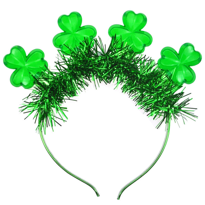 St. Patrick's Day Clover Headband Green Shamrock Headband for Girls & Kids