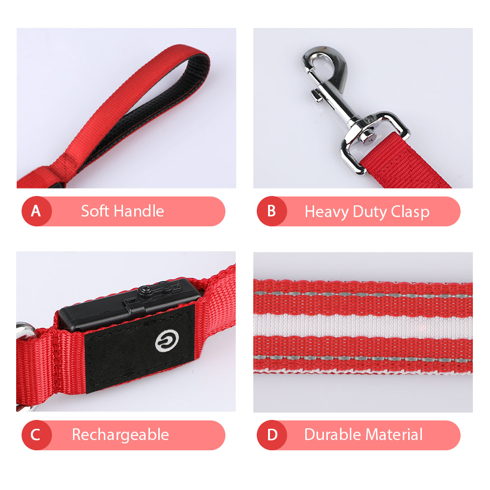 Dotted LED Flashing Dog Leash, Traction Rope, Best Seller Pet Leash, High Quality Pet Accessory, USB Rechargeable