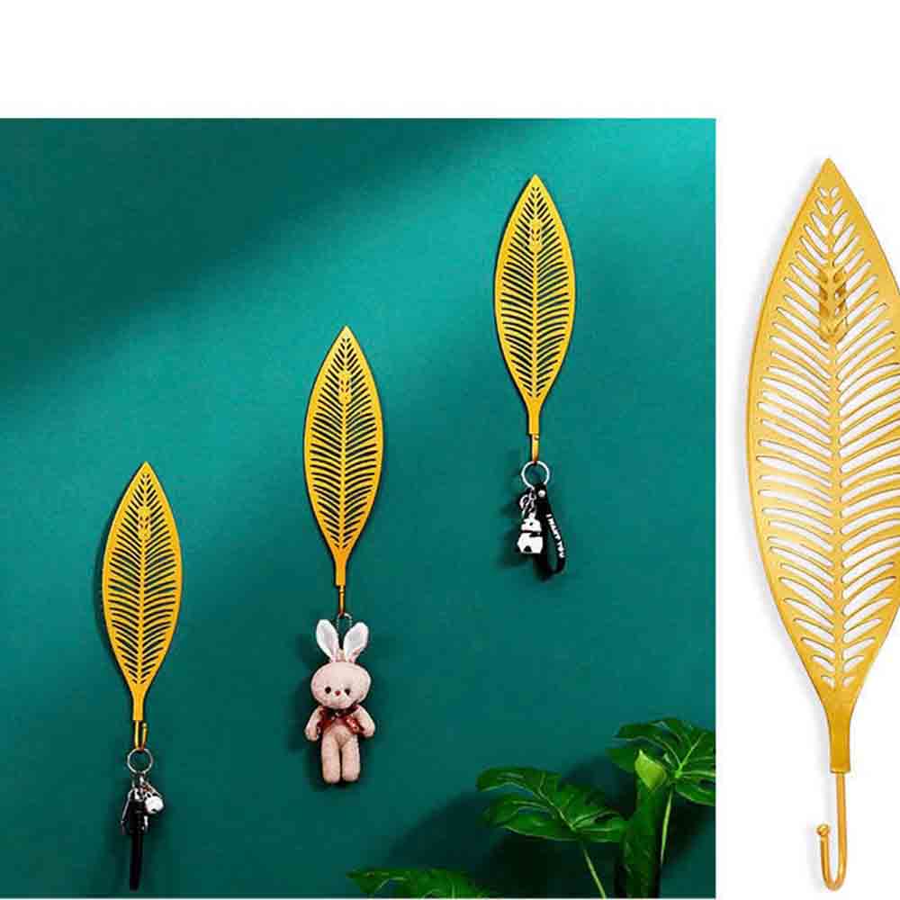 Leaf Metal Wall Hook (Set of 3), Modern Wall Hook, Unique Hooks For Wall Mounted, Towel Rack, Coat Rack, Hat Rack, Coat Hanger, Towel Hanger