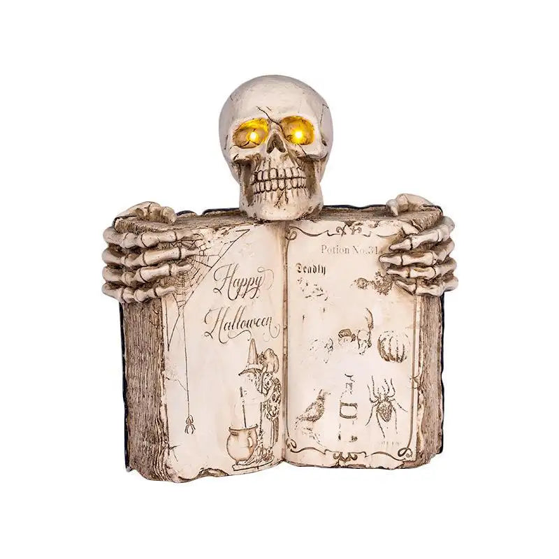Unlocking Halloween's Retro Horror: The Enigmatic Glow of the Skull Book Ornament