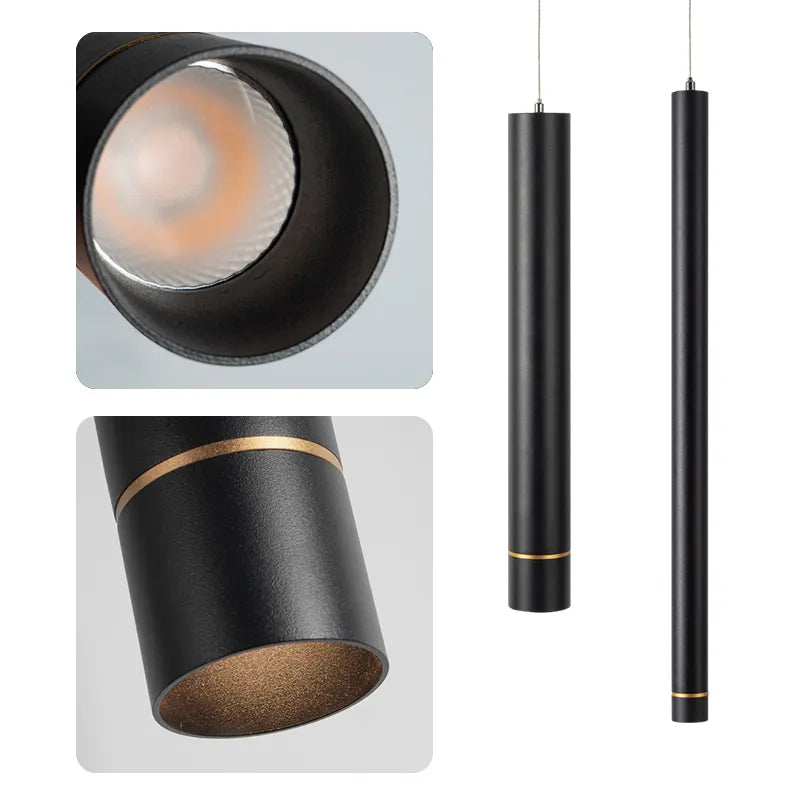 Long Tube LED Pendant Light, Minimalist Home Lighting, Dining Room Luminaire Decor