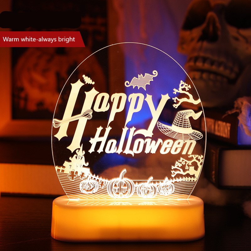 Lampada standard di Halloween, Lampada da notte illusione creativa 3D, Lampada sostenibile, Lampada da scrivania, Lampada da ufficio, Lampada da tavolo, Lampada moderna