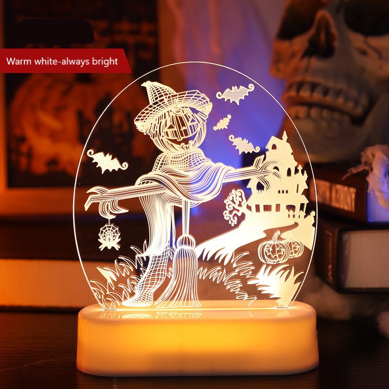Lampada standard di Halloween, Lampada da notte illusione creativa 3D, Lampada sostenibile, Lampada da scrivania, Lampada da ufficio, Lampada da tavolo, Lampada moderna