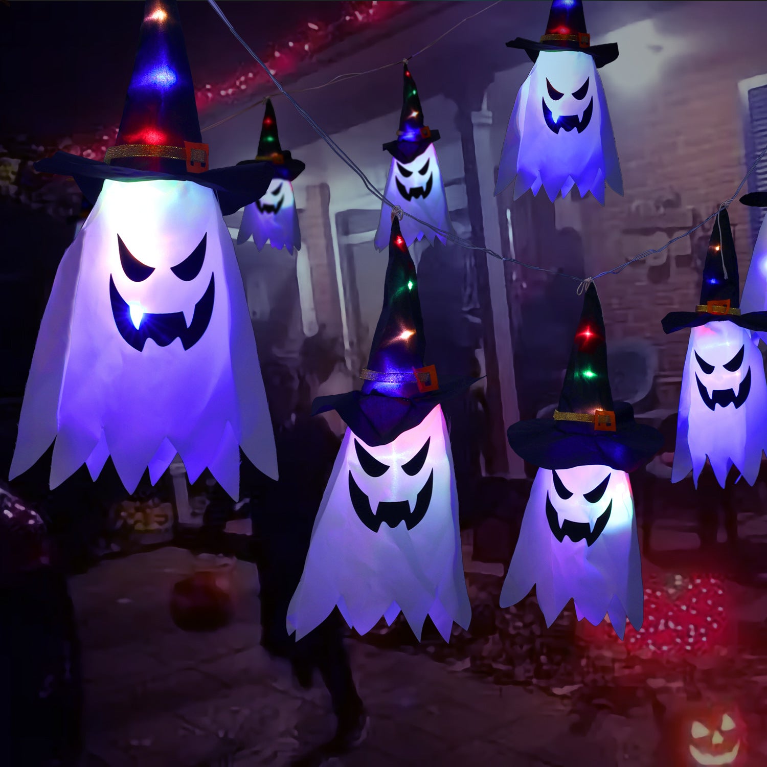 Ghost Halloween Props String Lights - 5 pezzi
