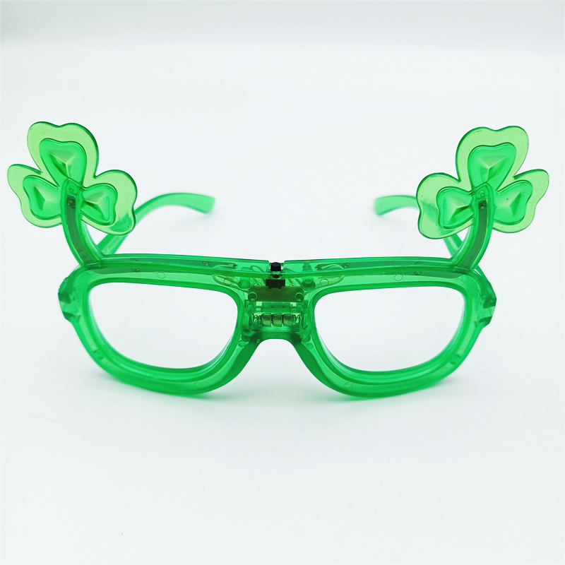 St Patrick's Day LED Clover Luminous Glasses Green Shades