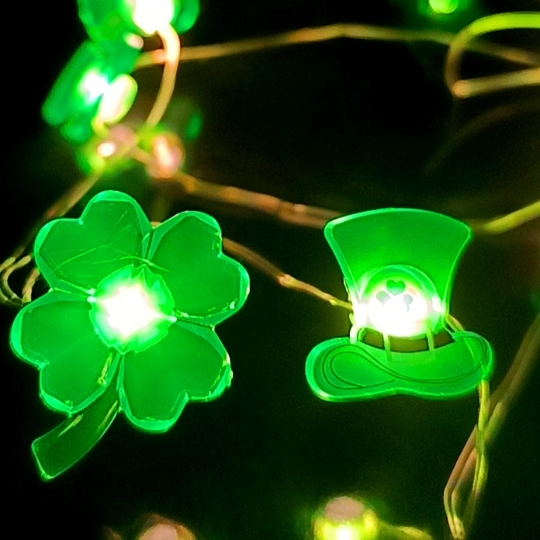 Stringa decorativa a LED St. Patrick's Day Shamrock String Light 10 piedi 30 lampade 