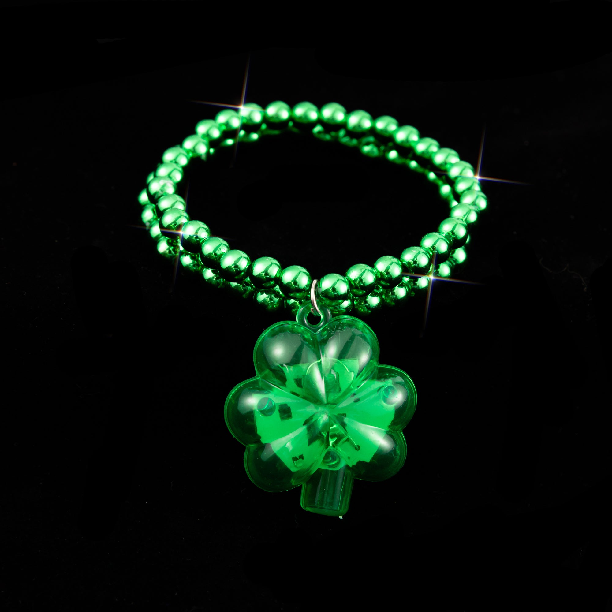 5-Piece St. Patrick's Day Bracelet Beer Cup Shamrock Beaded Bracelets Irish Green Shamrock Clover Stretch Bracelet