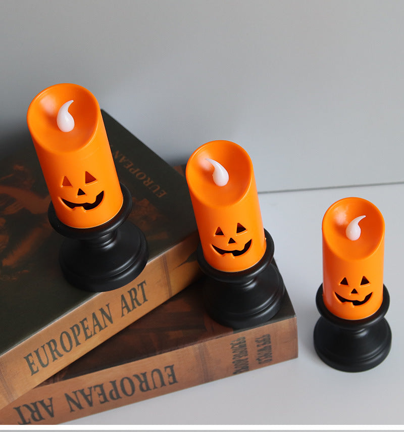 Halloween Pumpkin Lantern Led Candle Light- 12 Piece Set