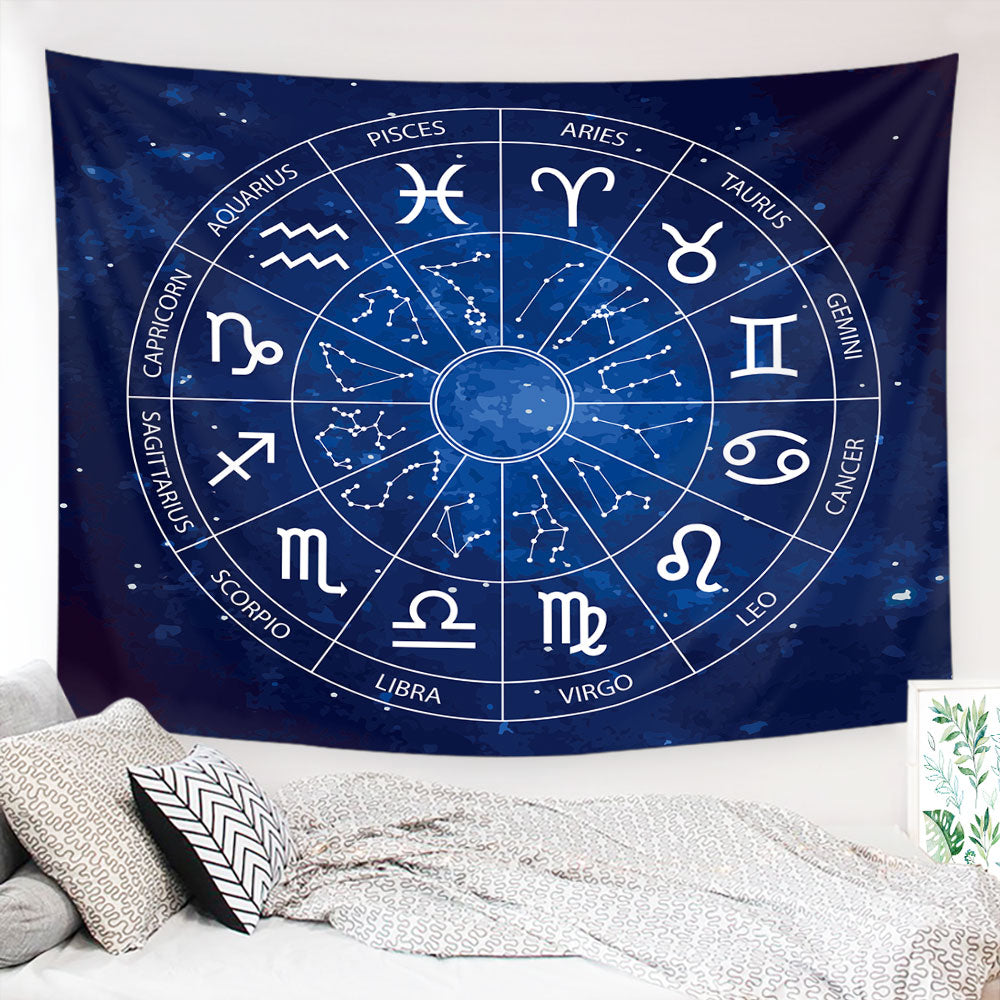 Zodiac Tapestry, Astrology Tapestry, Aesthetic Vintage Tapestry, Zodiac Wall Art, Vintage Tapestry, Wall Hanging