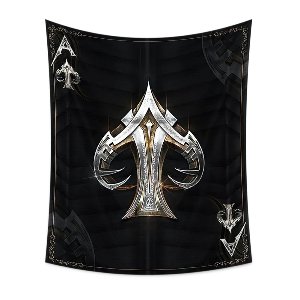 Ace of Spades Tapestry, Wall Hanging, Ace Of Spades Card, Playing Cards, Living Room Bedroom Decor, Housewarming Gift