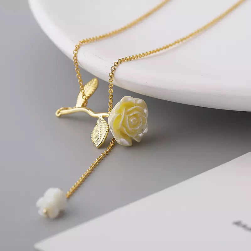 Elegant Tulip Flower Tassel Necklace, Fashion Choker, Minimalist Choker, Bridesmaid Necklace, Gift for Her