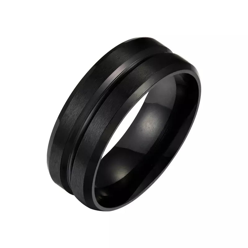 Men's Grooved Ring | 8MM Band Rings | Men Promise Ring | Engagement Ring | For him