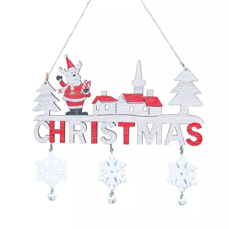 Ornamento da appendere alla parete della porta di Natale in legno Natale, buon Natale, decorazioni per la casa, pendenti per porte 