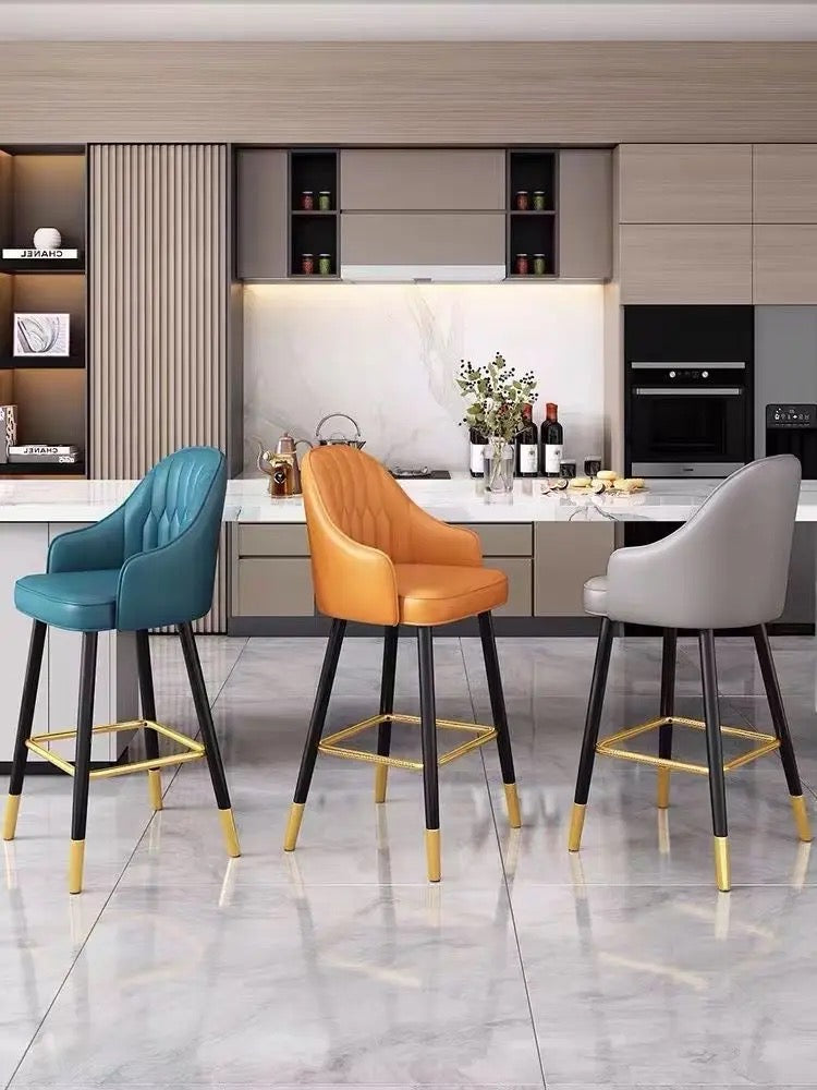 Luxury Golden Metal Bar Stool for Coffee Shop High Bar Chair for Night Club Bar stools Kitchen Chair