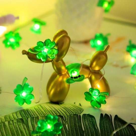 Decorative LED String Light St. Patrick's Day Shamrock String Light 10ft 30 Lamps