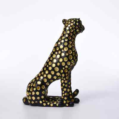 Leopardo in resina, figurina scultura, caminetto decorativo di lusso moderno, regalo di inaugurazione della casa, opera d'arte, figurina di piccole dimensioni